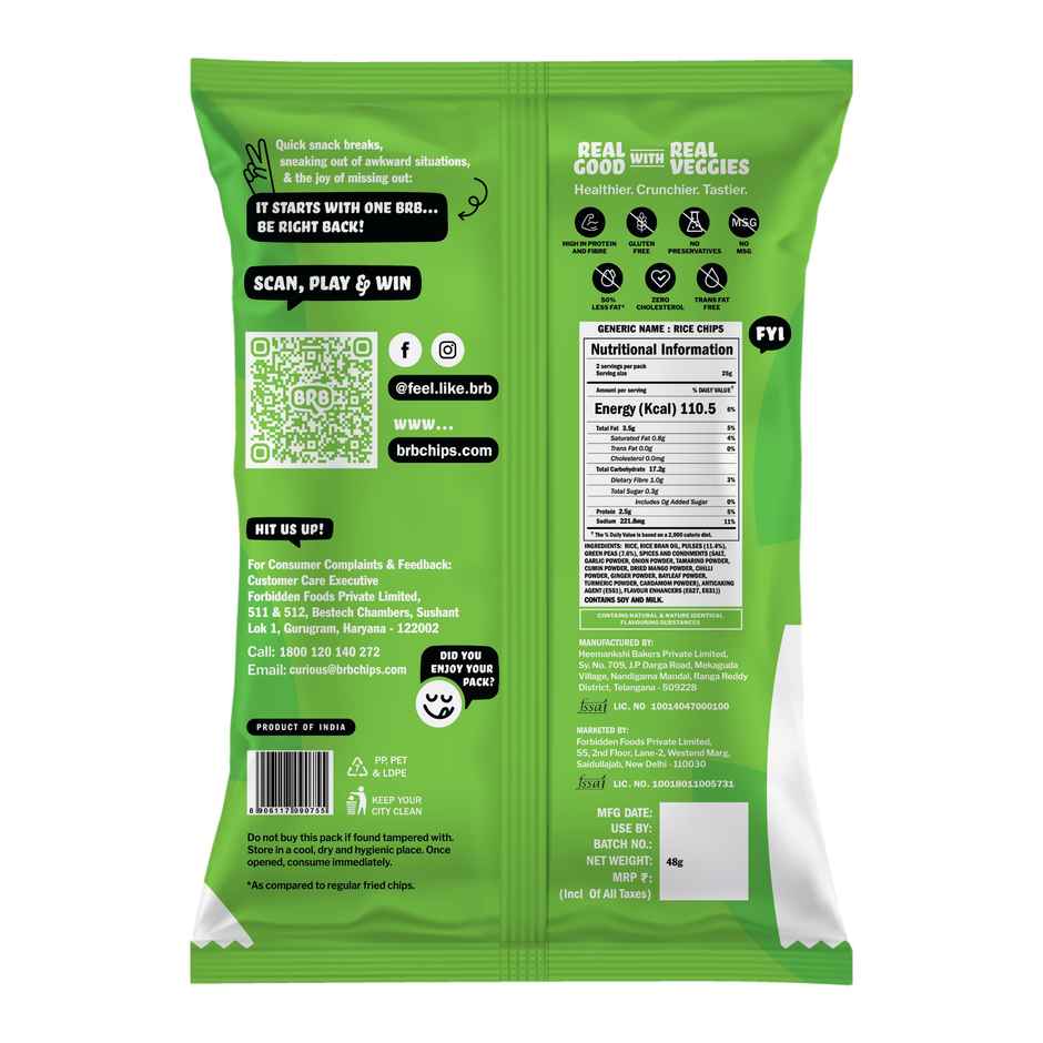 Brb Rice Popped Chips Pudina Punch Flavour Combo