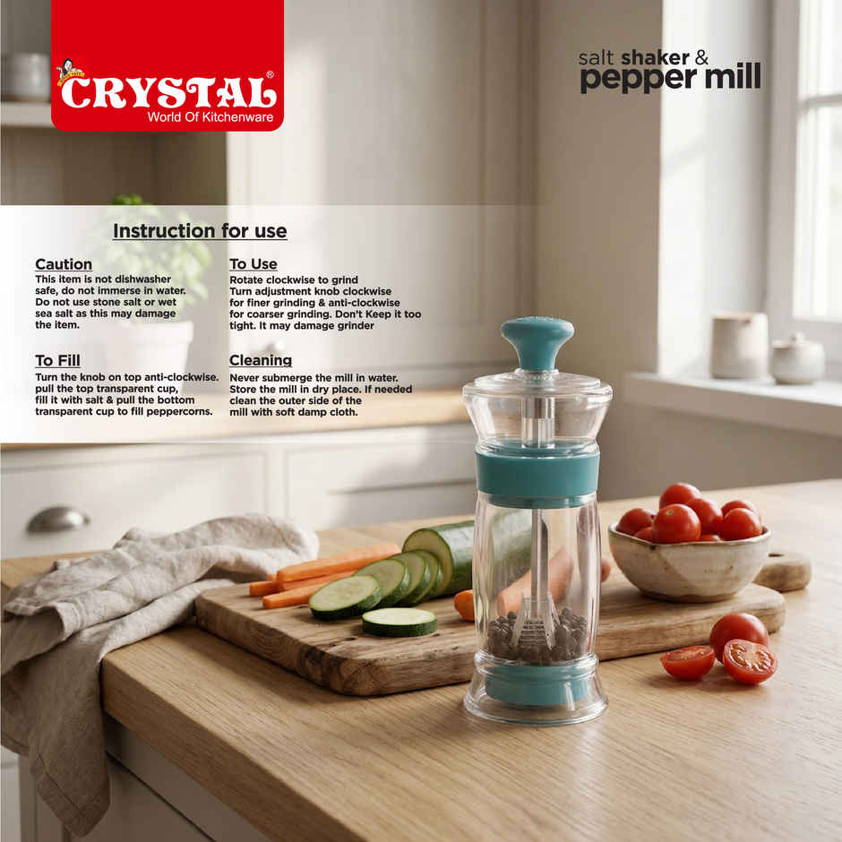Crystal Salt Shaker & Pepper Mill , Assorted Colour