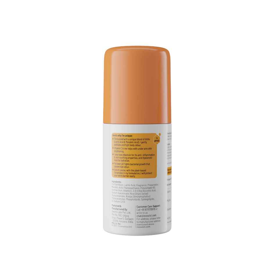 Chemist At Play 5% Aha Underarm Roll On Deodrant Lactic Acid Men & Women Royal Oudh Fragrance