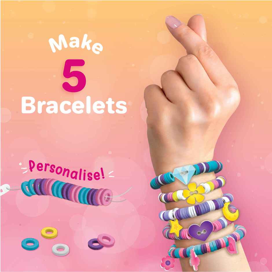 Imagimake Plastic DIY Glam Bands Bracelet and Charms