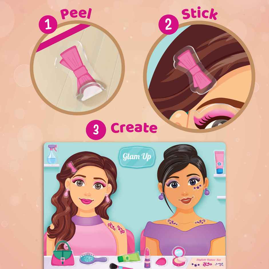 Imagimake Reusable Sticker Fun Hair and Makeup Kit