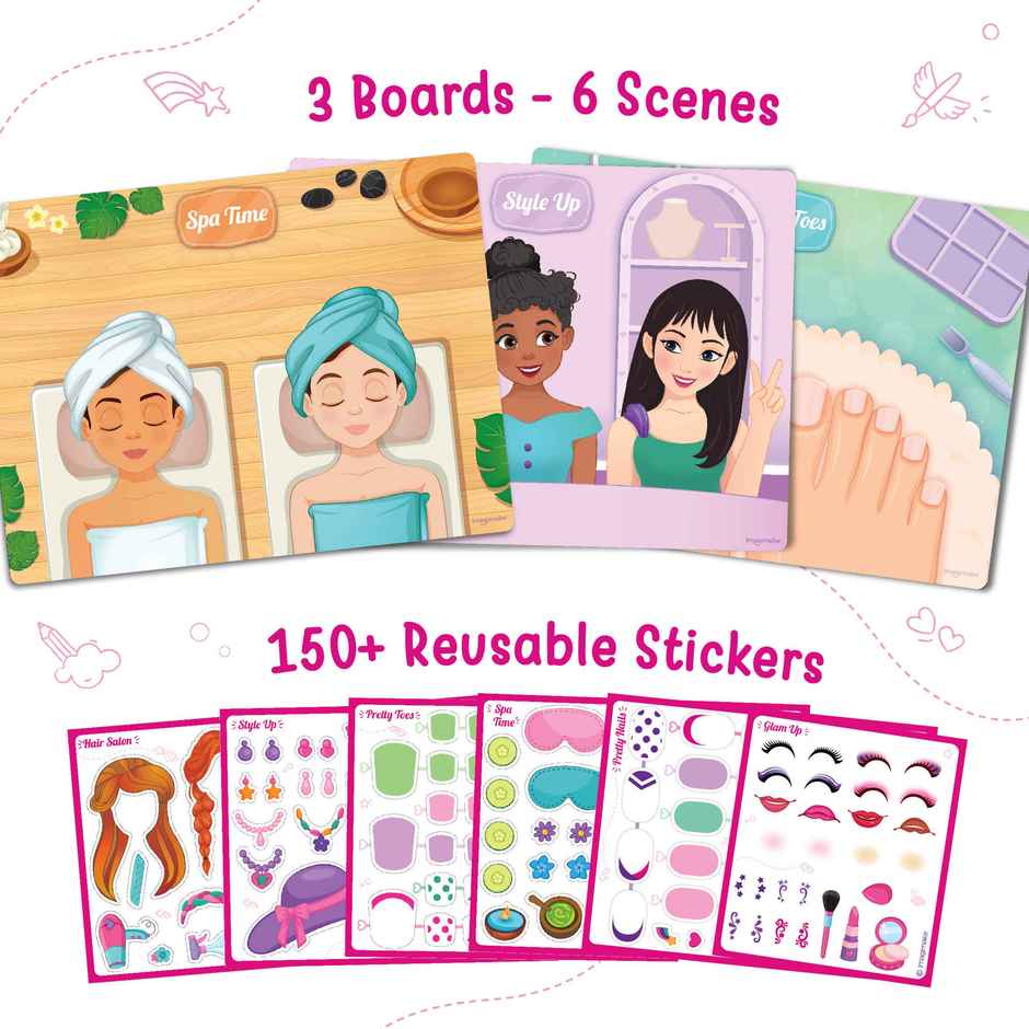 Imagimake Reusable Sticker Fun Hair and Makeup Kit