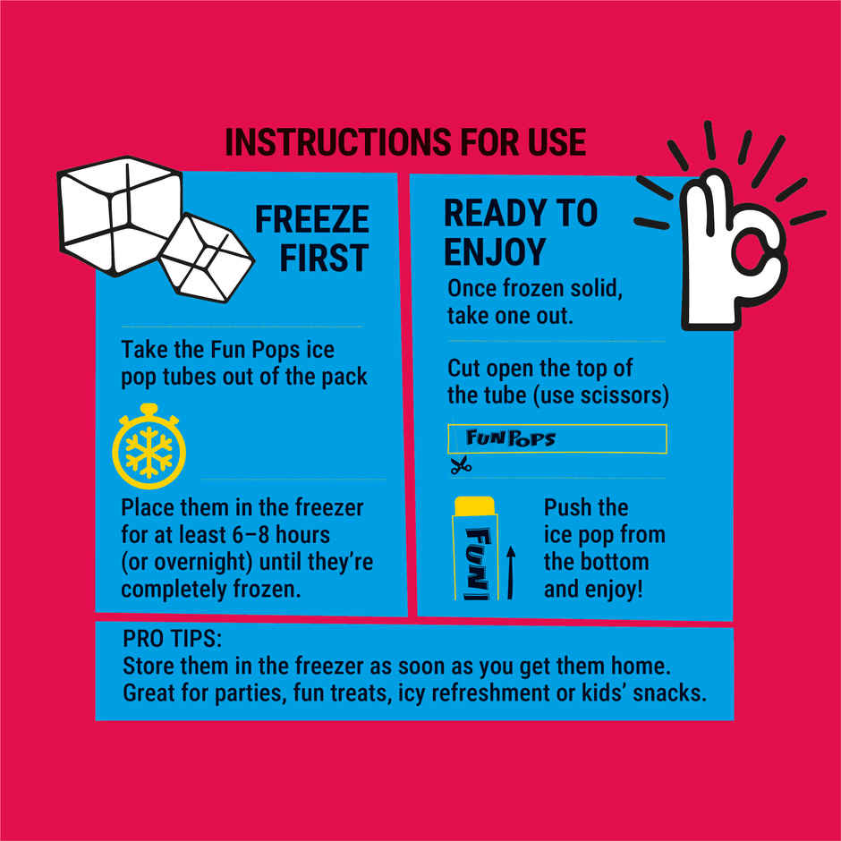 FunPops Ice Pops, Freeze at Home Fruit Flavoured Pops