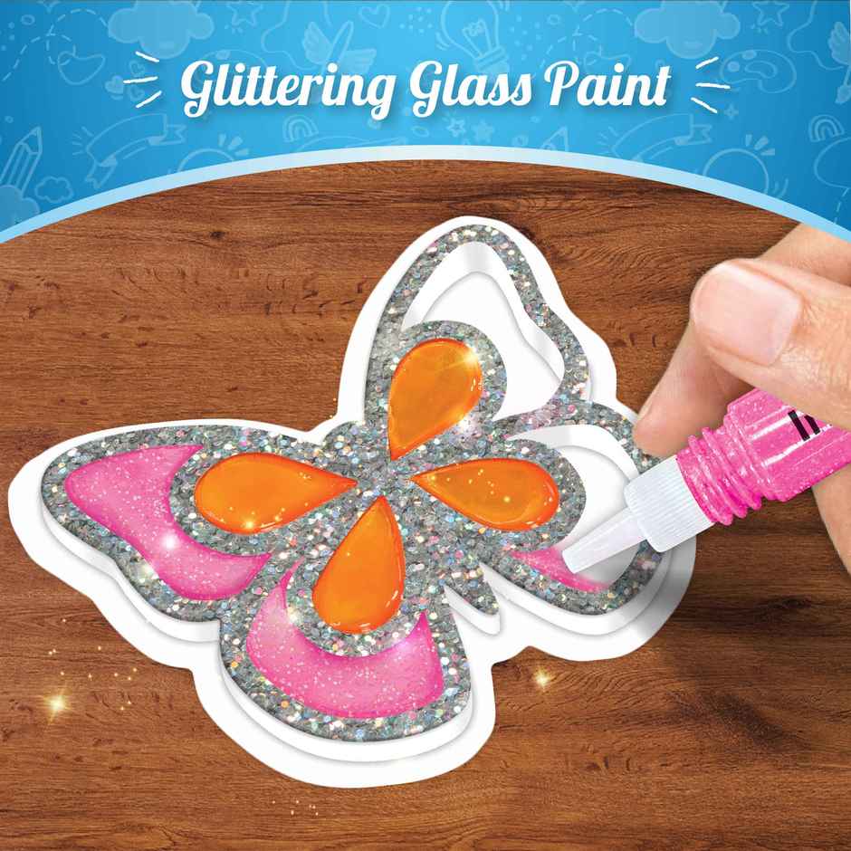 Imagimake DIY Jelly Stickers Flower and Butterfly Glass Painting Kit
