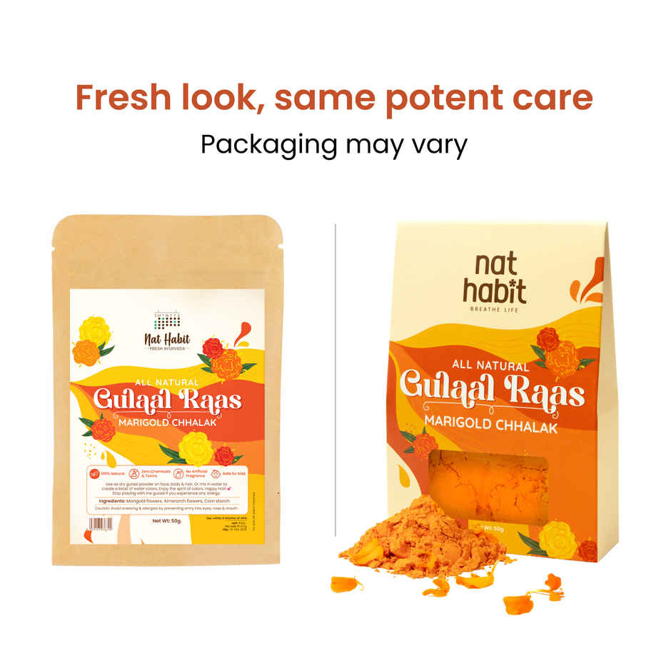 Nat Habit Natural Organic Holi Color Gulal | Orange | Marigold Chhalak
