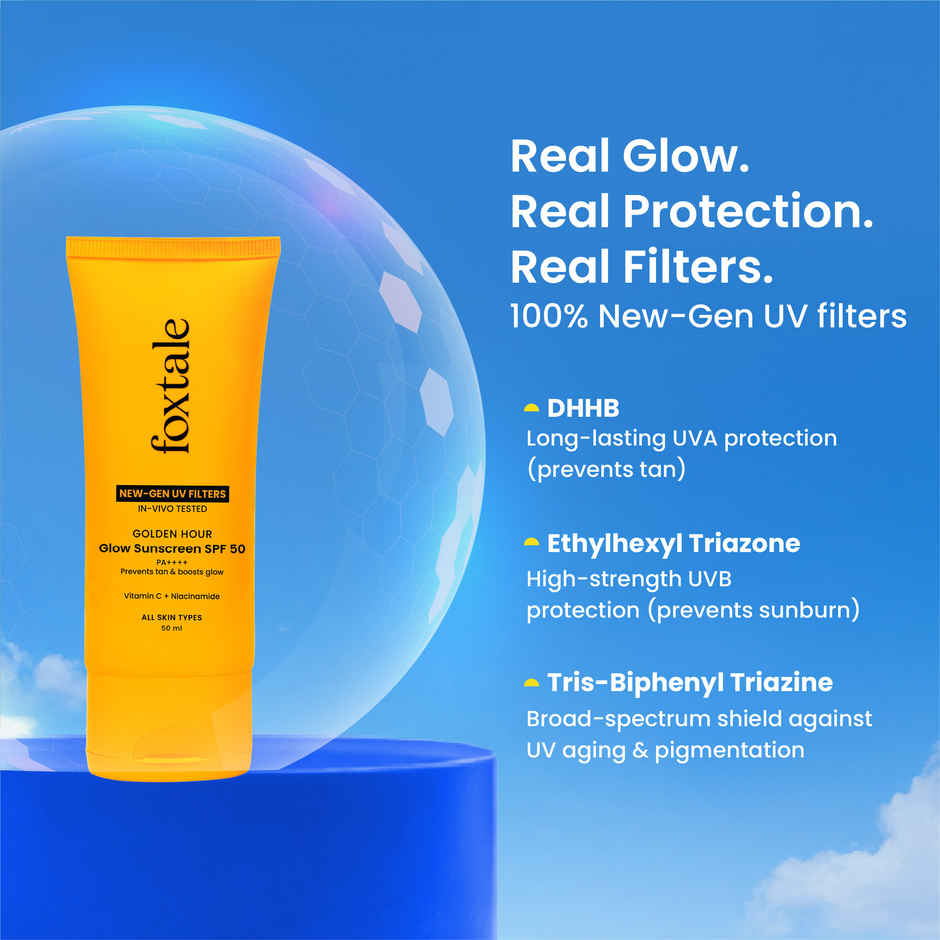 Foxtale Glow Sunscreen SPF50 PA++++ In-Vivo Tested