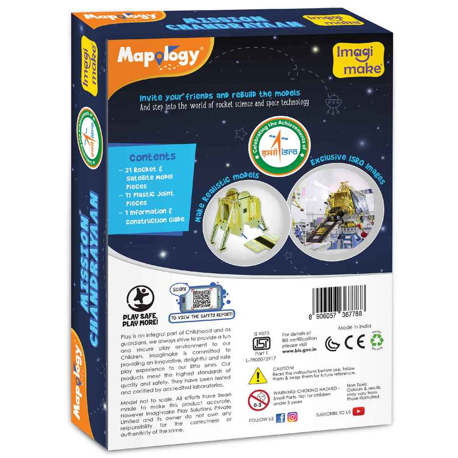 Imagimake Mapology Mission Chandrayaan Learning 3 Model DIY Toy for Kids Gifting