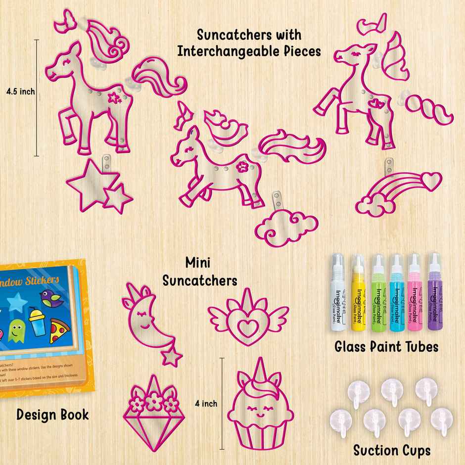 Imagimake Window Art | Unicorn Kit | Decorative Art Toy | Magical Craft Gift for Kids