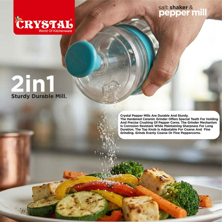 Crystal Salt Shaker & Pepper Mill , Assorted Colour
