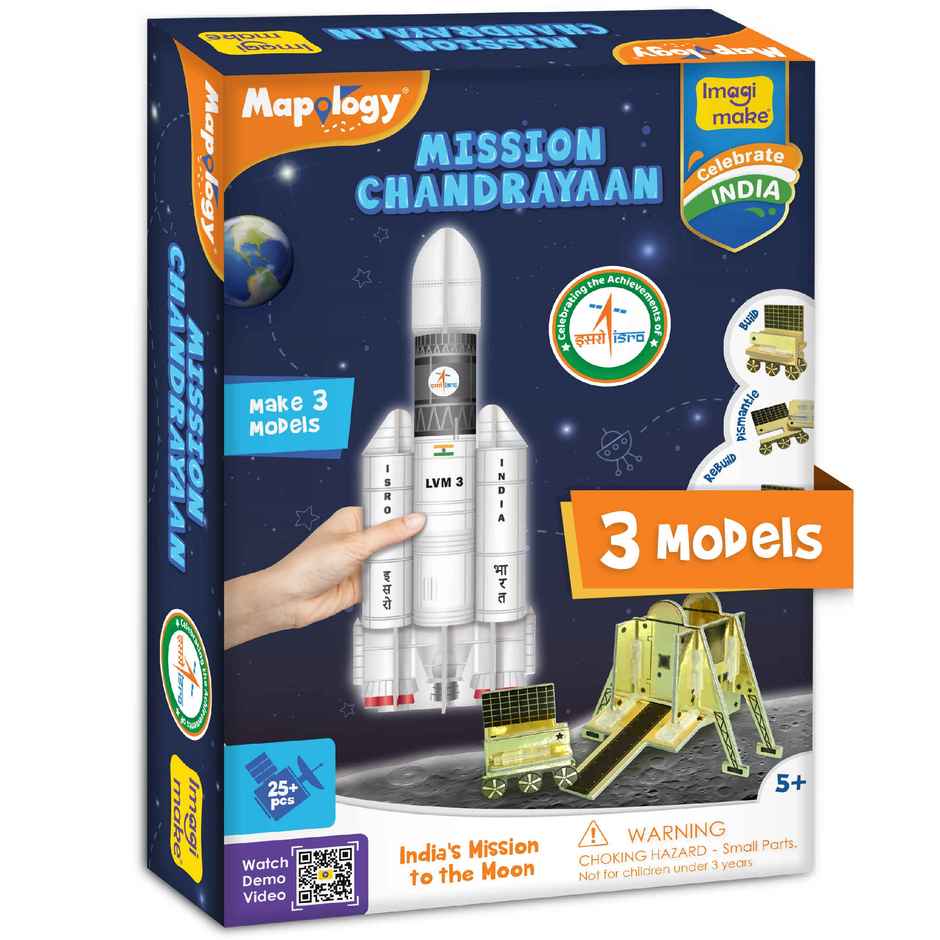 Imagimake Mapology Mission Chandrayaan Learning 3 Model DIY Toy for Kids Gifting