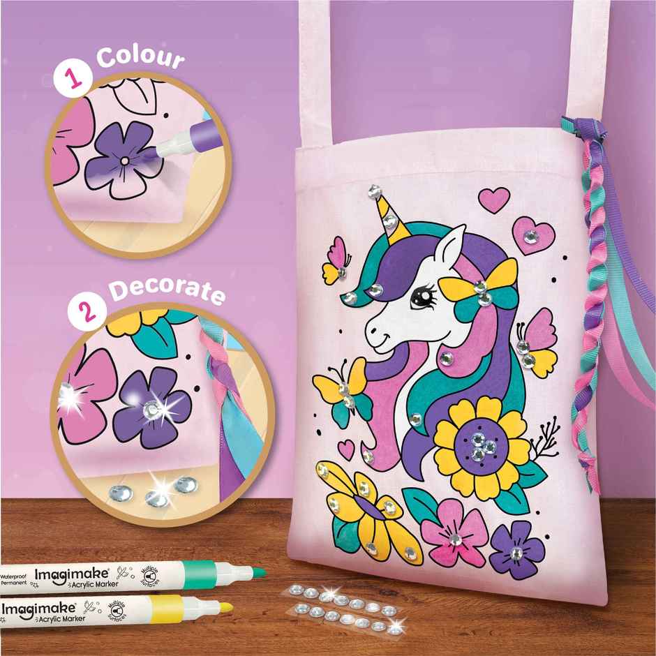 Imagimake DIY Fabric Art Unicorn Painting Kit Art and Craft Toy Gift for Kids