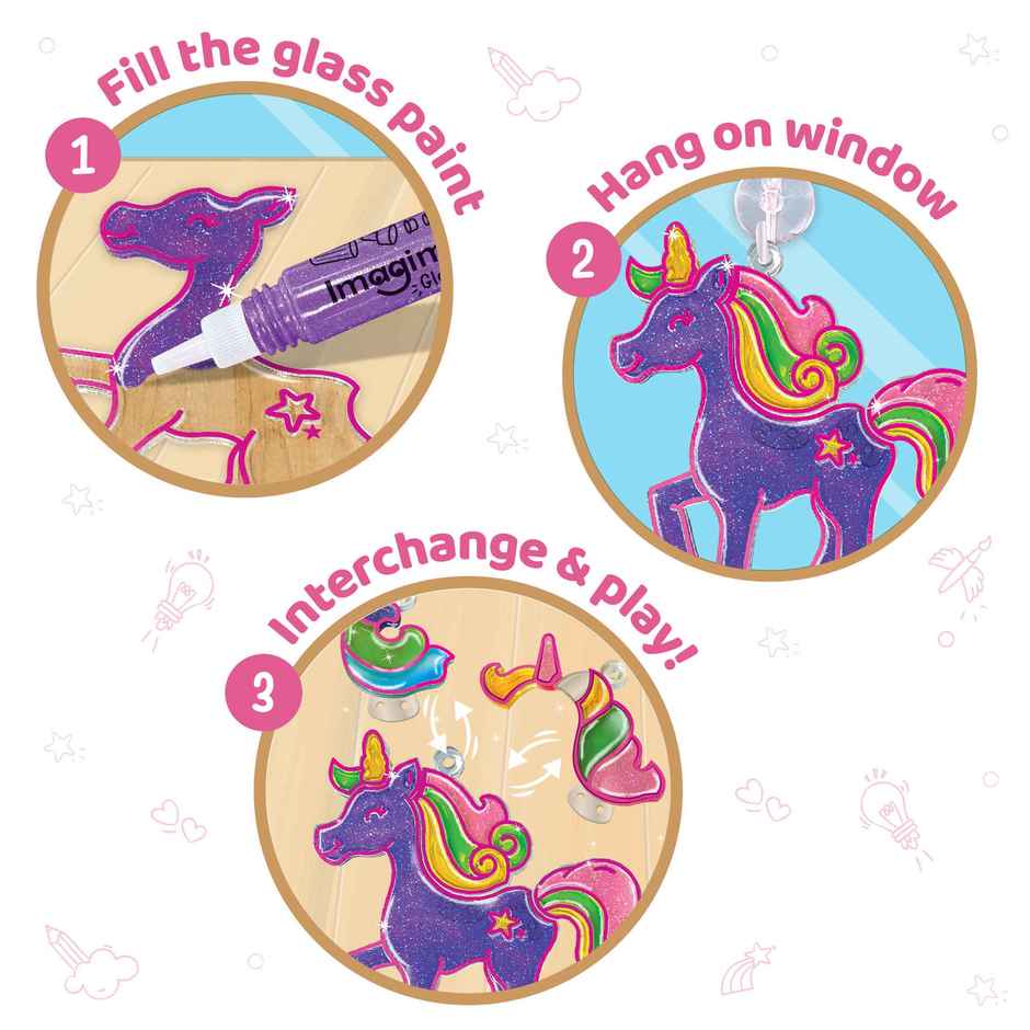 Imagimake Window Art | Unicorn Kit | Decorative Art Toy | Magical Craft Gift for Kids