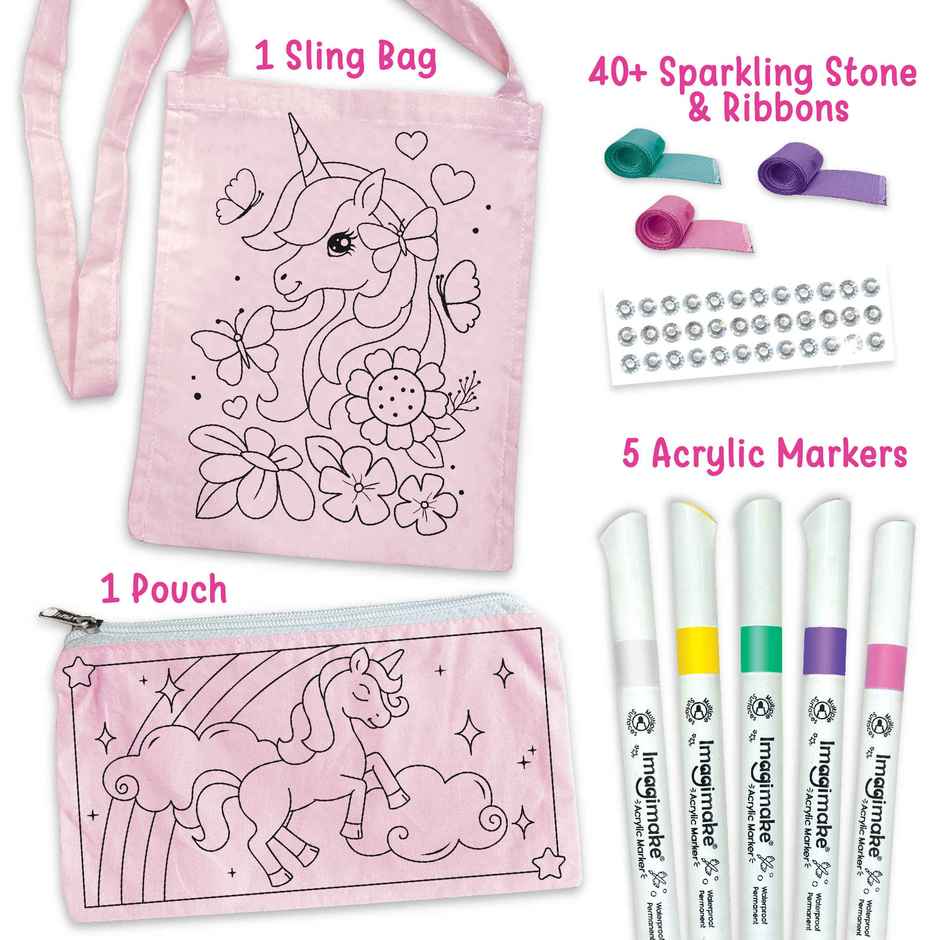 Imagimake DIY Fabric Art Unicorn Painting Kit Art and Craft Toy Gift for Kids