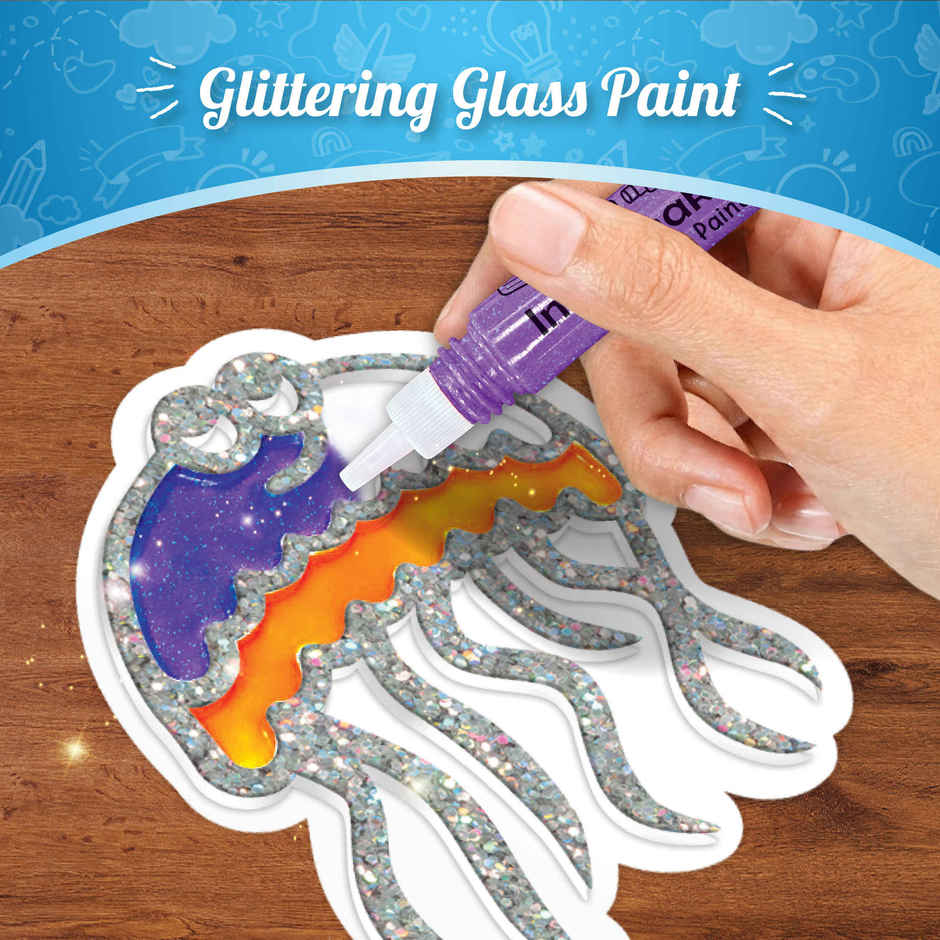 Imagimake DIY Jelly Stickers Ocean Glass Painting Kit Art and Craft Toy Gift for Kids