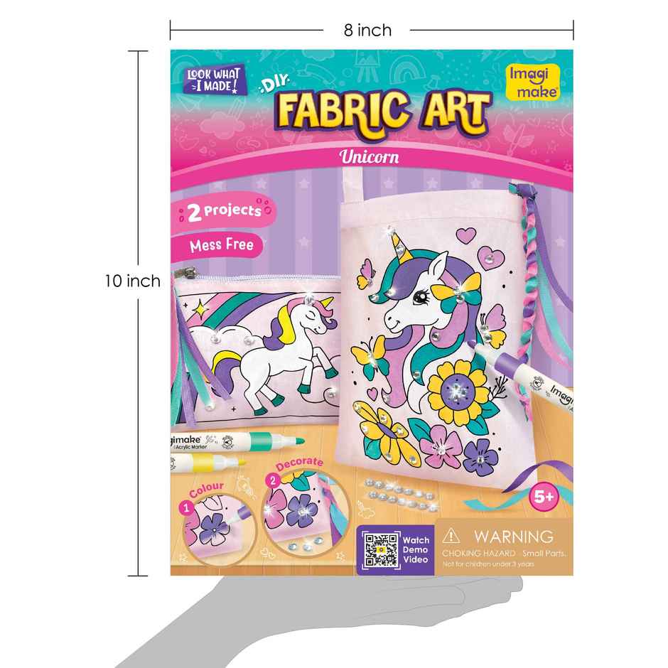 Imagimake DIY Fabric Art Unicorn Painting Kit Art and Craft Toy Gift for Kids