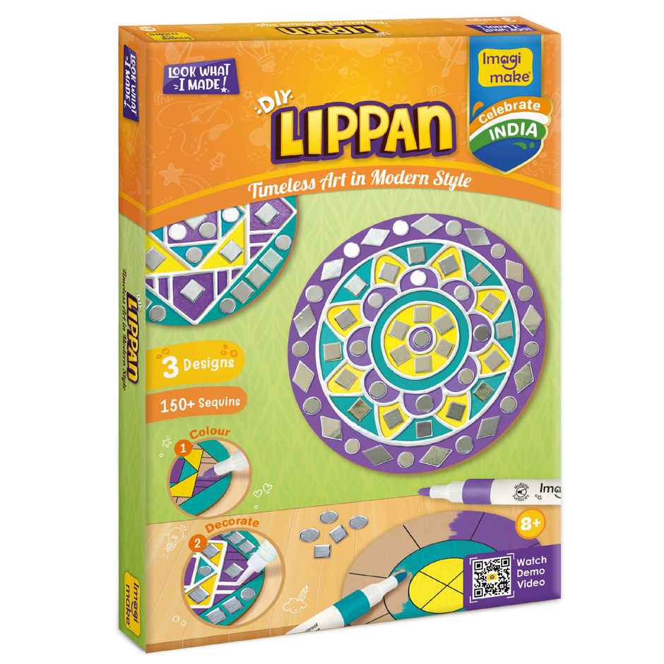Imagimake DIY Lippan Art and Craft Kit Toys 3 Design Birthday Gifting for Kids