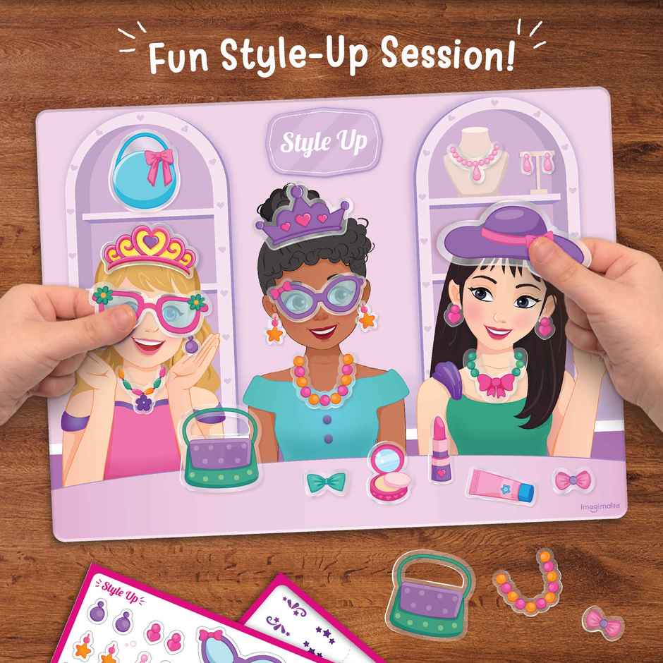 Imagimake Reusable Sticker Fun Hair and Makeup Kit