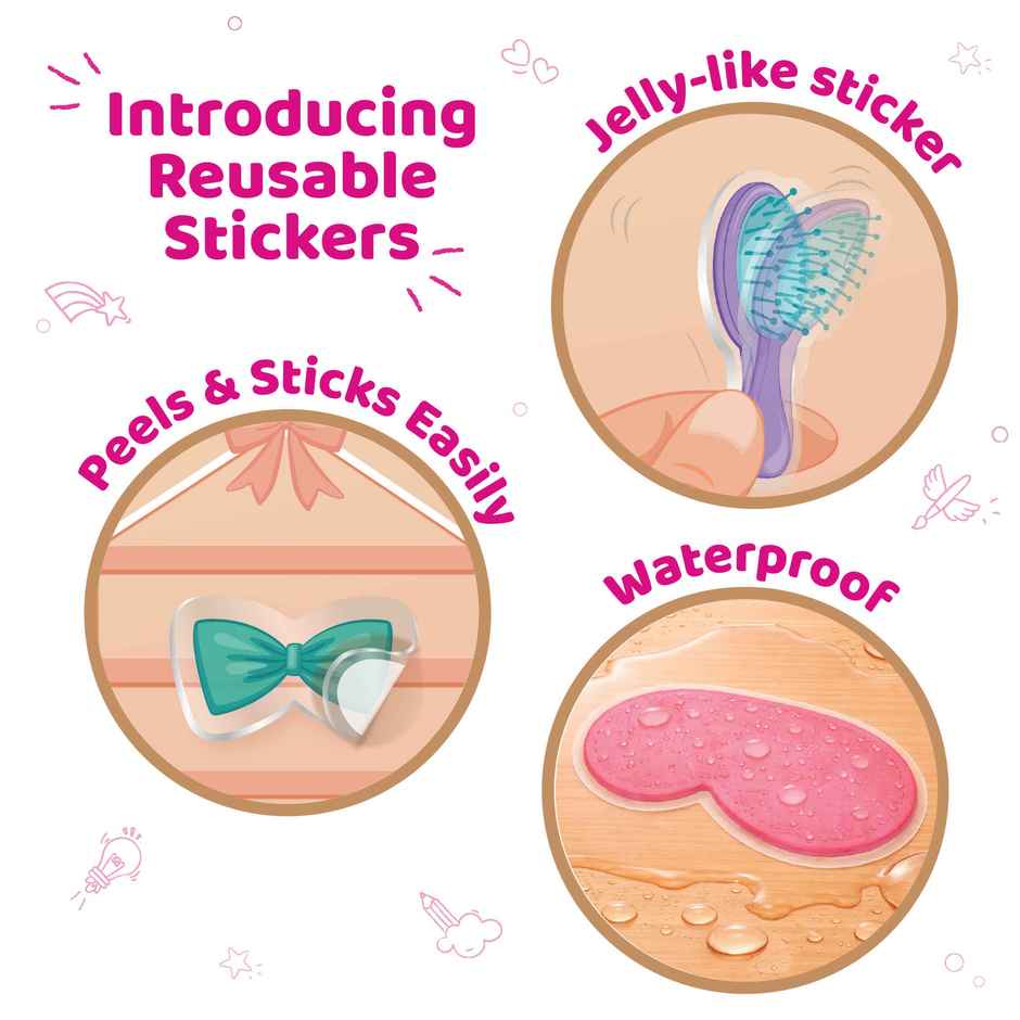 Imagimake Reusable Sticker Fun Hair and Makeup Kit