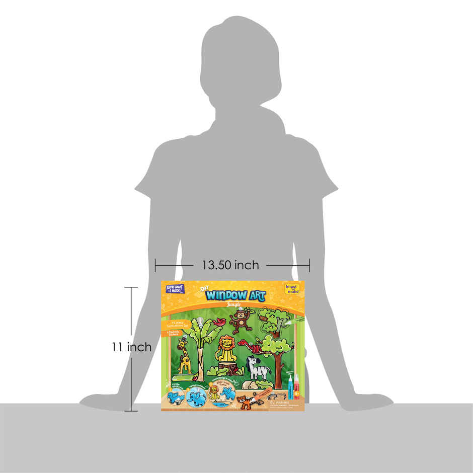 Imagimake Window Art | Jungle | Decorative Glass Painting Toy | Window Art for Kids