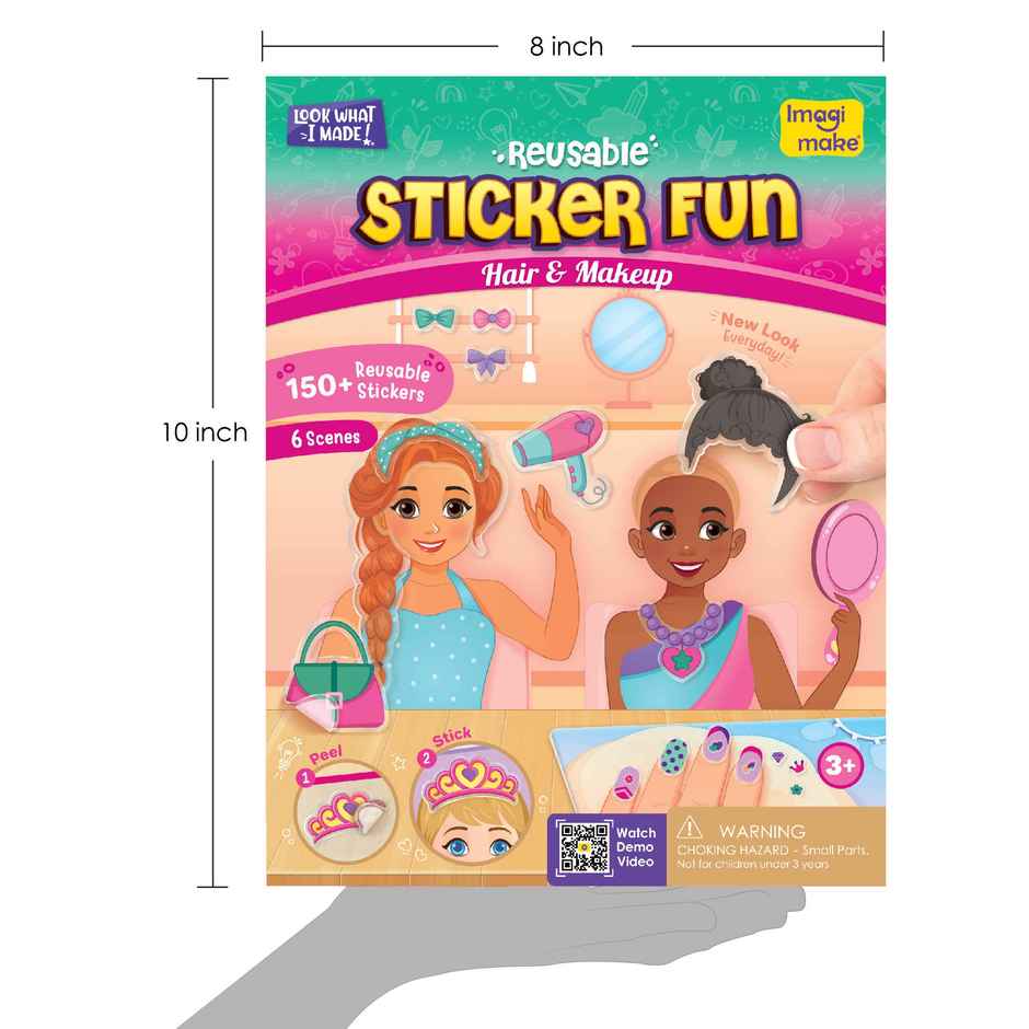 Imagimake Reusable Sticker Fun Hair and Makeup Kit