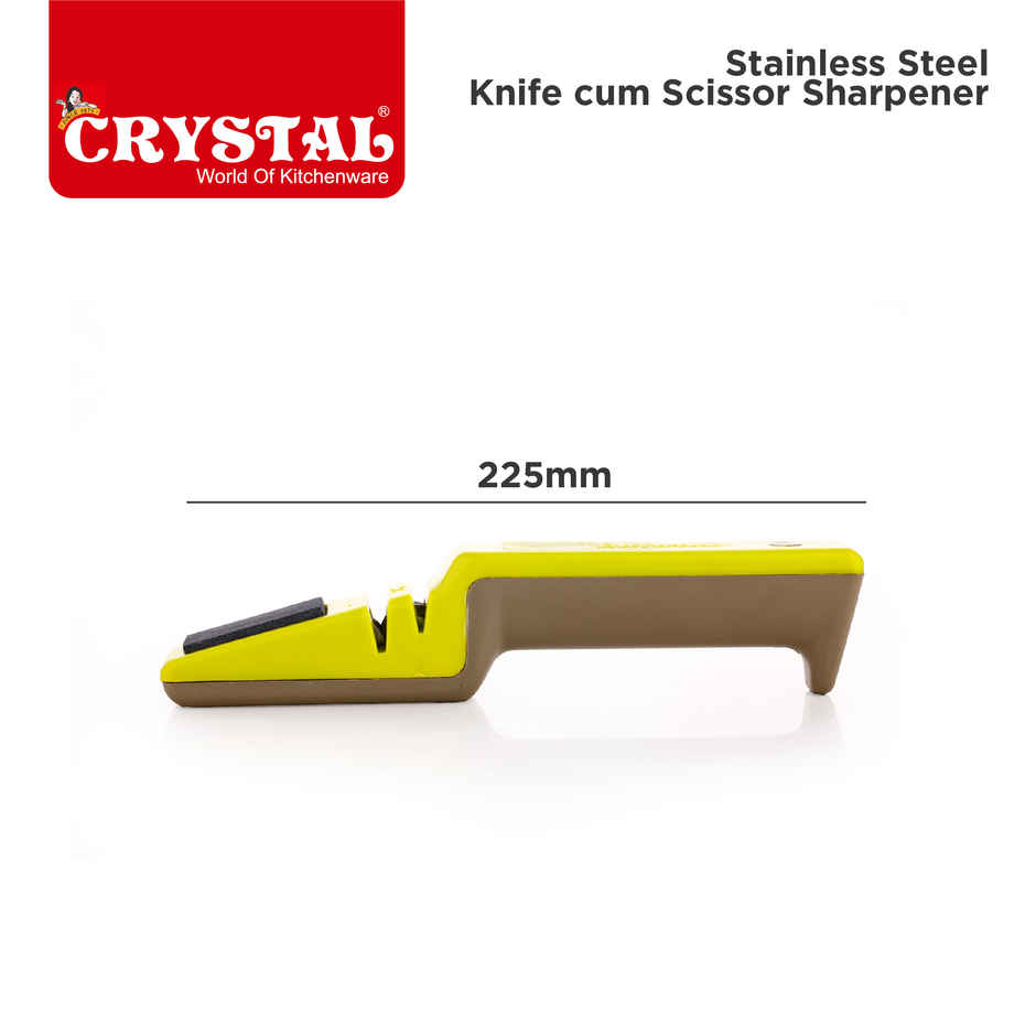 Crystal Stainless Steel Knife Cum Scissor Sharpener (Colour May Vary)