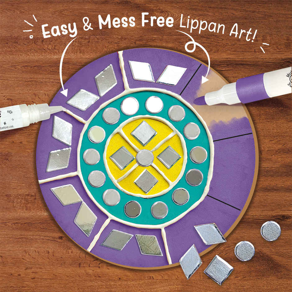 Imagimake DIY Lippan Art and Craft Kit Toys 3 Design Birthday Gifting for Kids