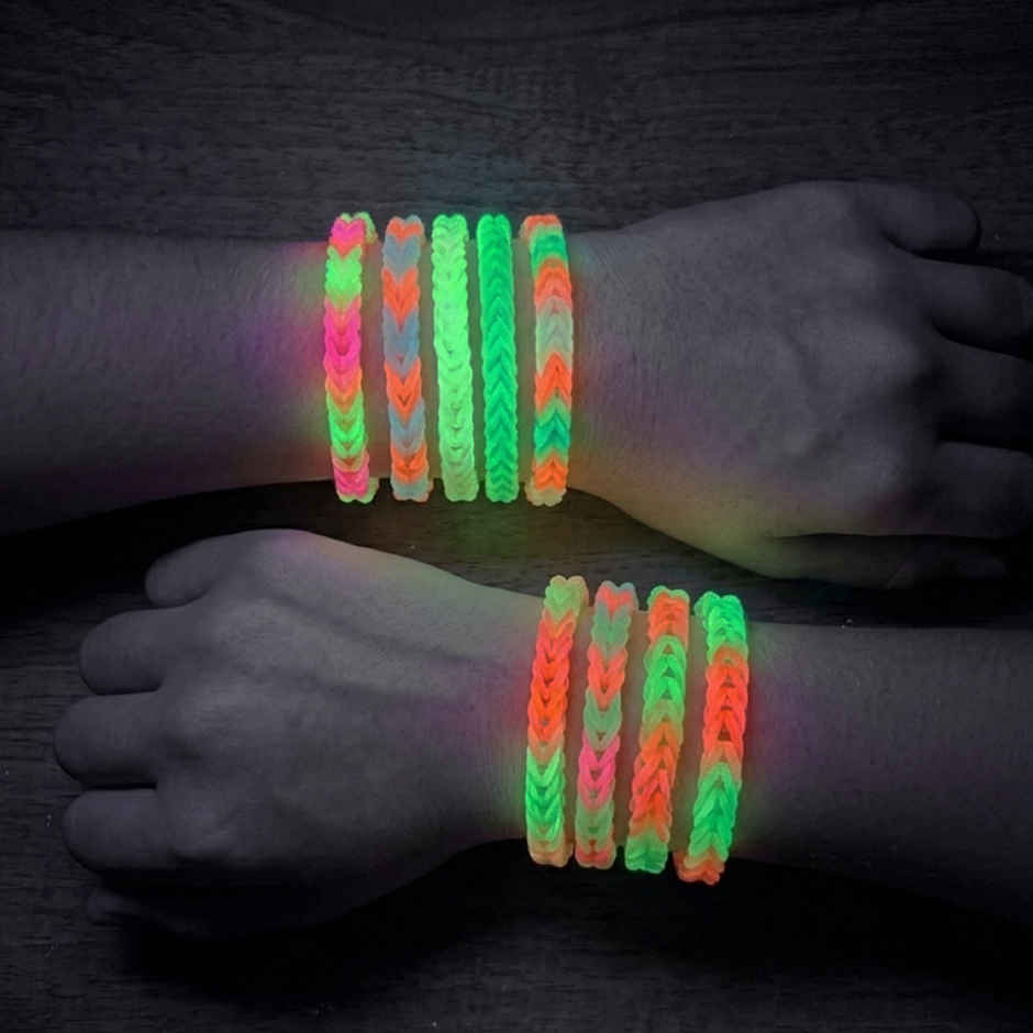 Imagimake Rainbow Loom Glow in the Dark Bracelet Making Kit | DIY Art & Craft Kit | Creative Gift for Kids | Age 7+