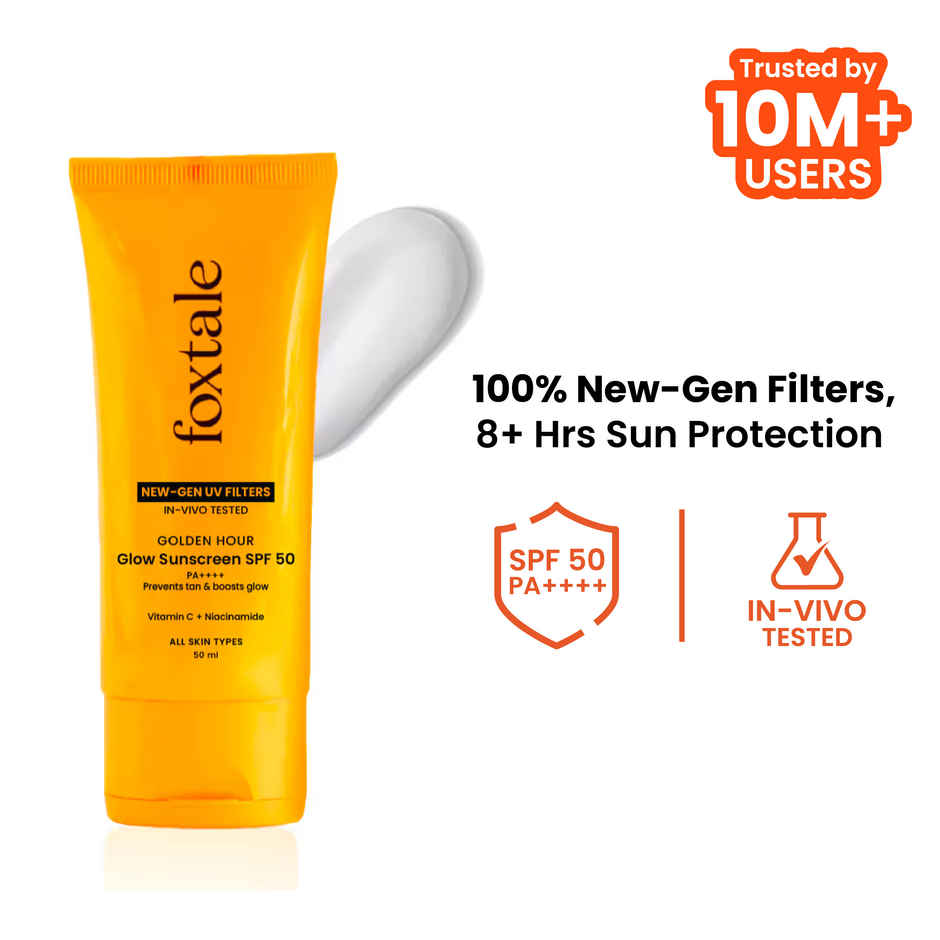 Foxtale Glow Sunscreen SPF50 PA++++ In-Vivo Tested