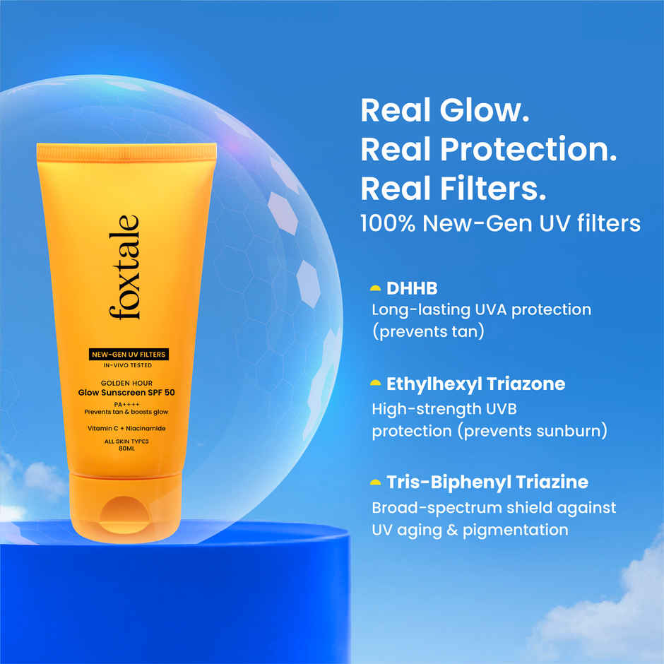Foxtale Glow Sunscreen SPF50 PA++++ In-Vivo Tested 