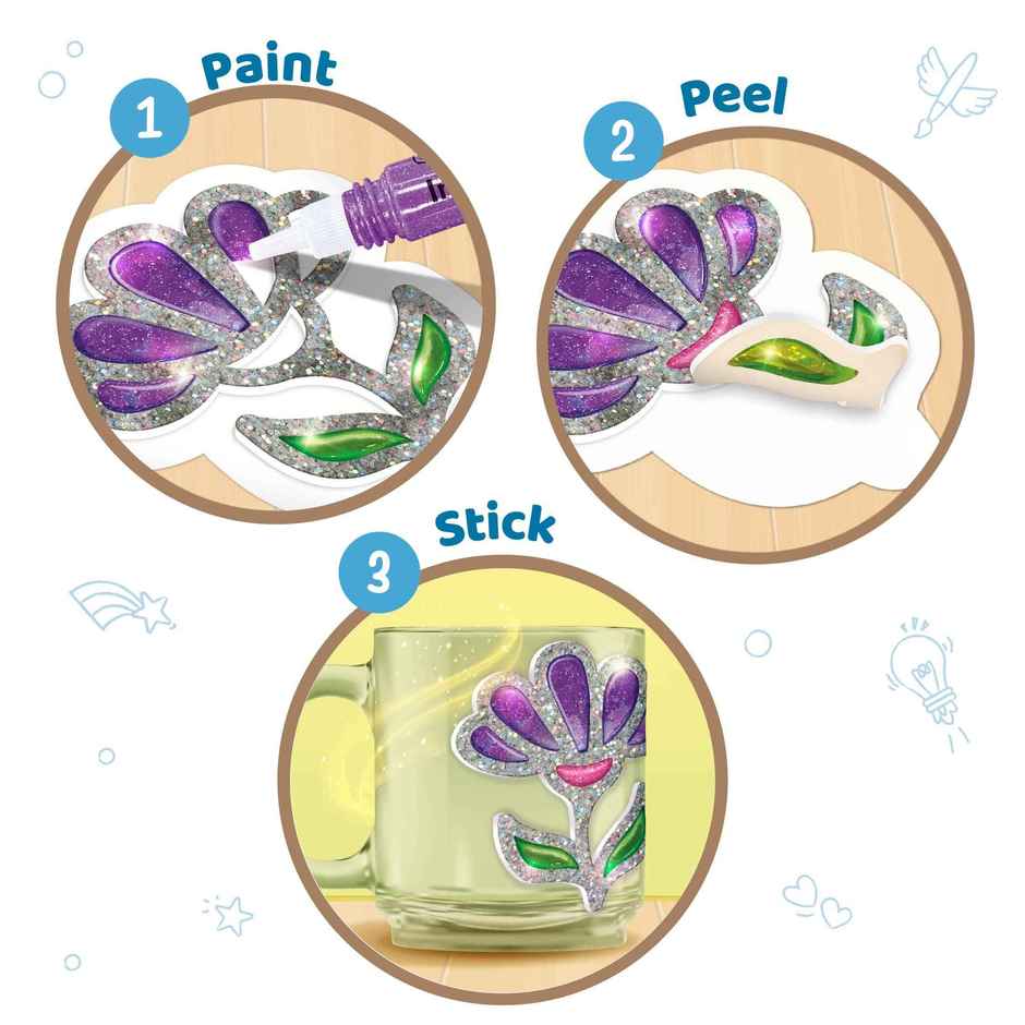 Imagimake DIY Jelly Stickers Flower and Butterfly Glass Painting Kit