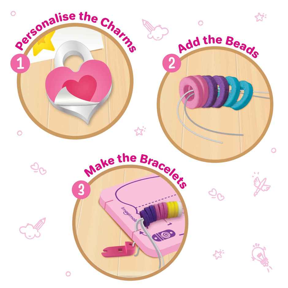 Imagimake Plastic DIY Glam Bands Bracelet and Charms