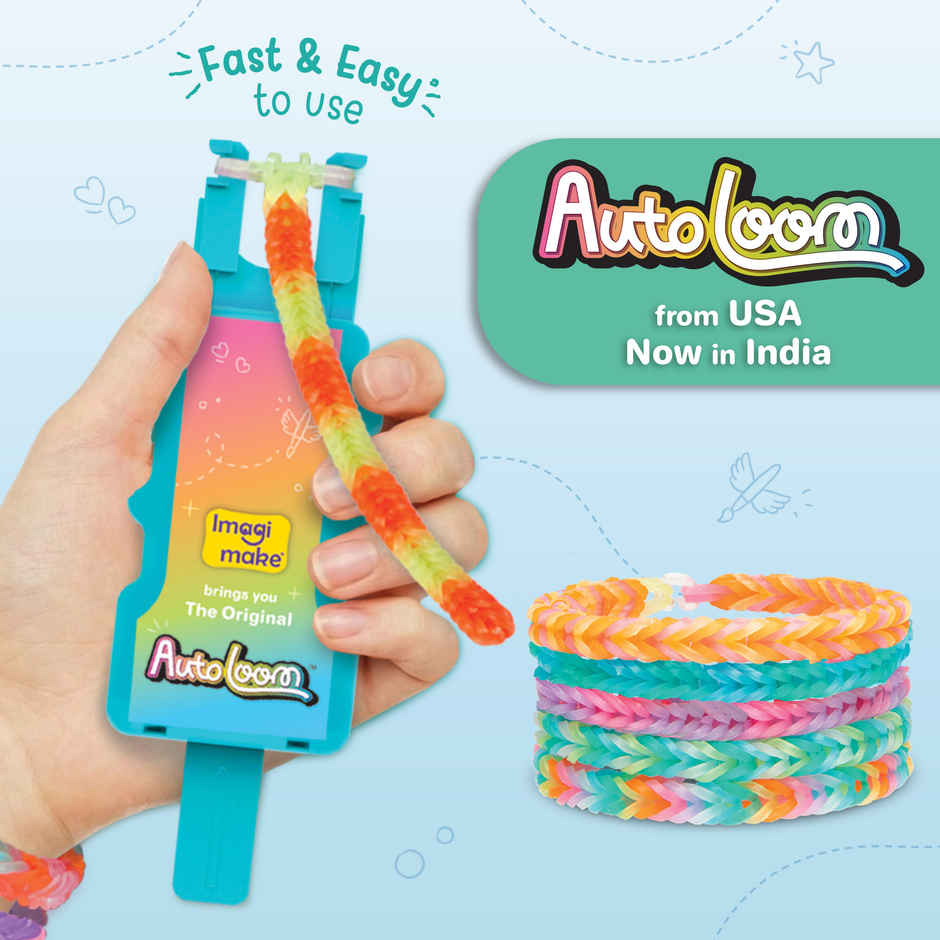 Imagimake Rainbow Loom Glow in the Dark Bracelet Making Kit | DIY Art & Craft Kit | Creative Gift for Kids | Age 7+