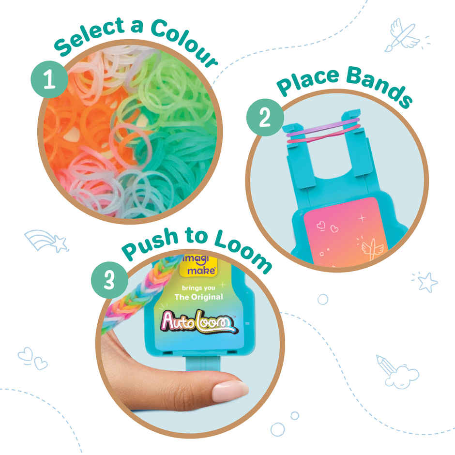 Imagimake Rainbow Loom Glow in the Dark Bracelet Making Kit | DIY Art & Craft Kit | Creative Gift for Kids | Age 7+