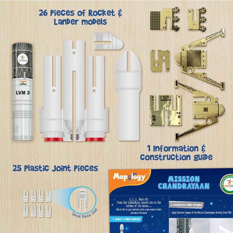 Imagimake Mapology Mission Chandrayaan Learning 3 Model DIY Toy for Kids Gifting
