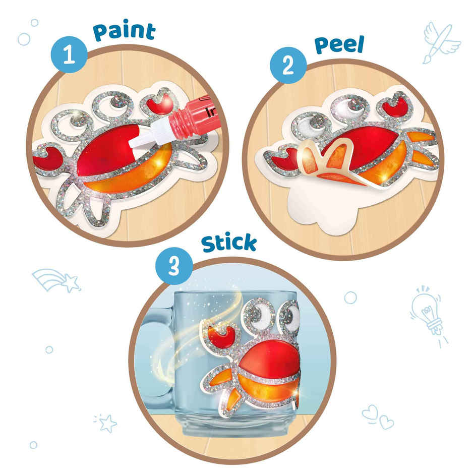 Imagimake DIY Jelly Stickers Ocean Glass Painting Kit Art and Craft Toy Gift for Kids