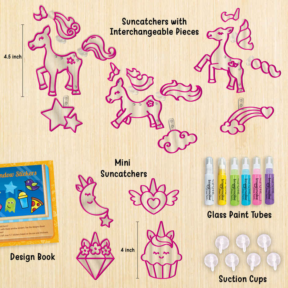 Imagimake Window Art | Unicorn Kit | Decorative Art Toy | Magical Craft Gift for Kids