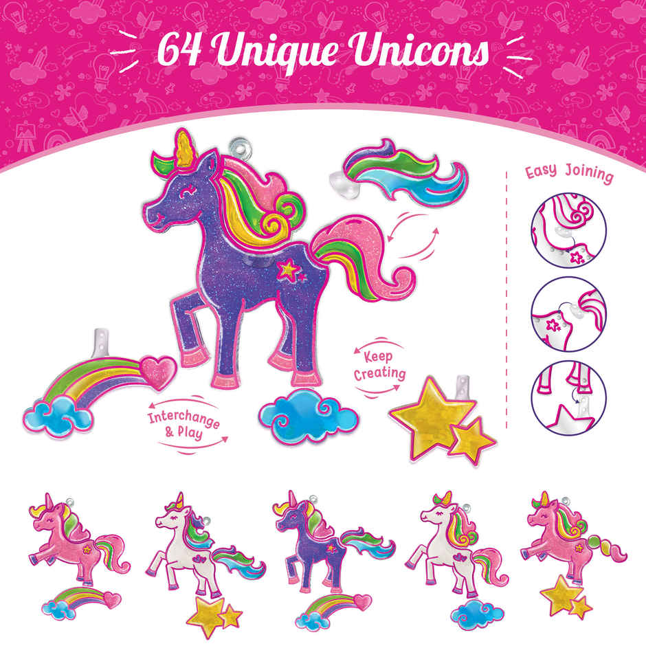 Imagimake Window Art | Unicorn Kit | Decorative Art Toy | Magical Craft Gift for Kids