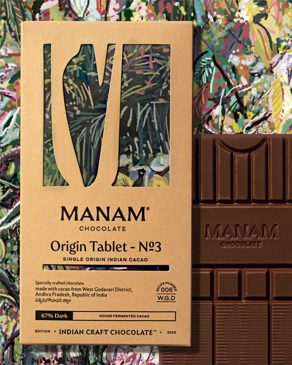 Manam Chocolate Indian Origin Tablet No. 3 | 67% Dark