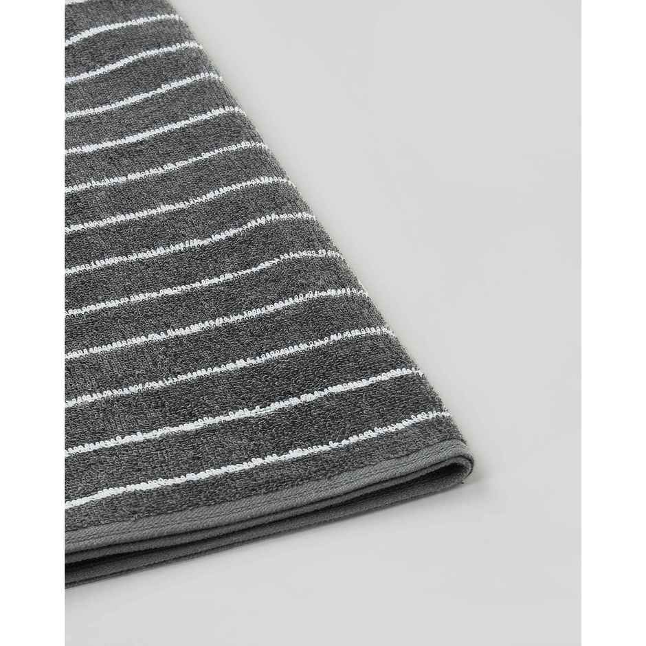 Himeya Pin Stripe 350 GSM Cotton Bath Towel | Neutral Charcoal