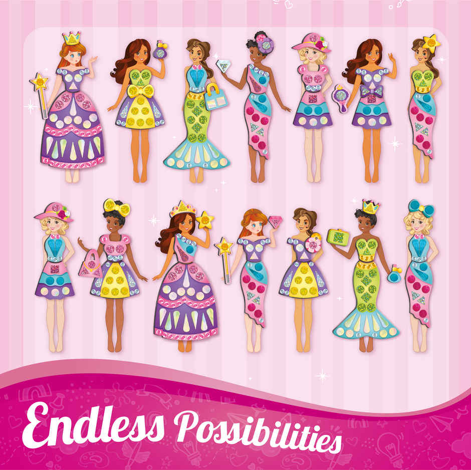 Imagimake Magnetic Dress-Up Princess Kit | Pretend Play Toy | Birthday Gift for Girls