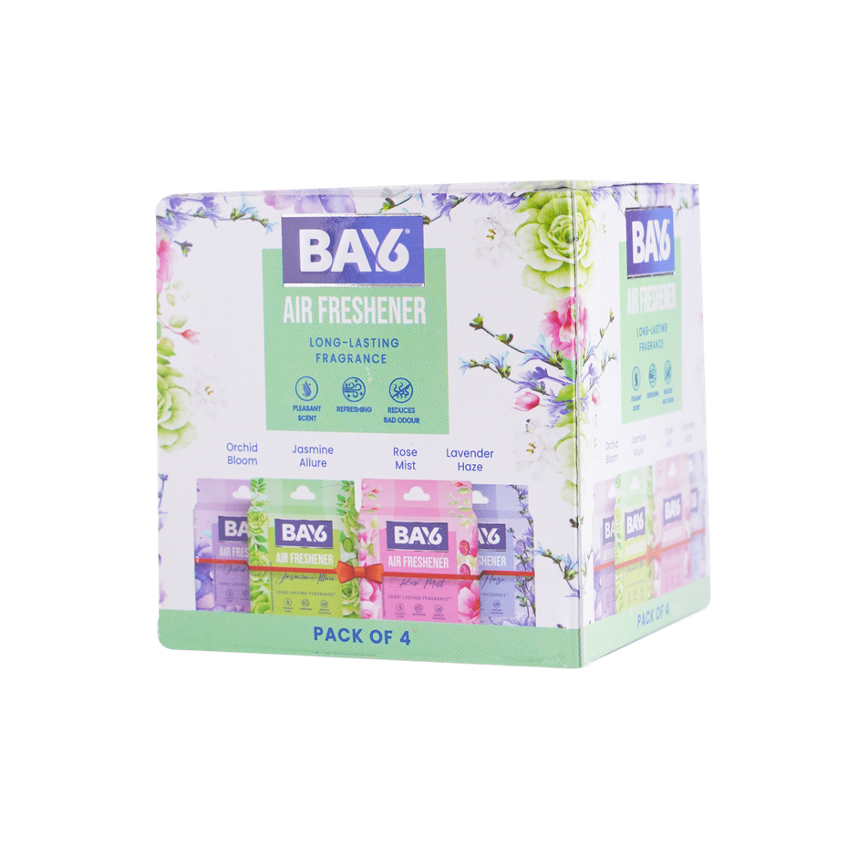 BAY6 Bathroom Air Freshener Blocks (Pack Of 4)- Orchid, Jasmine, Rose, Lavender - Long Lasting Fragrance