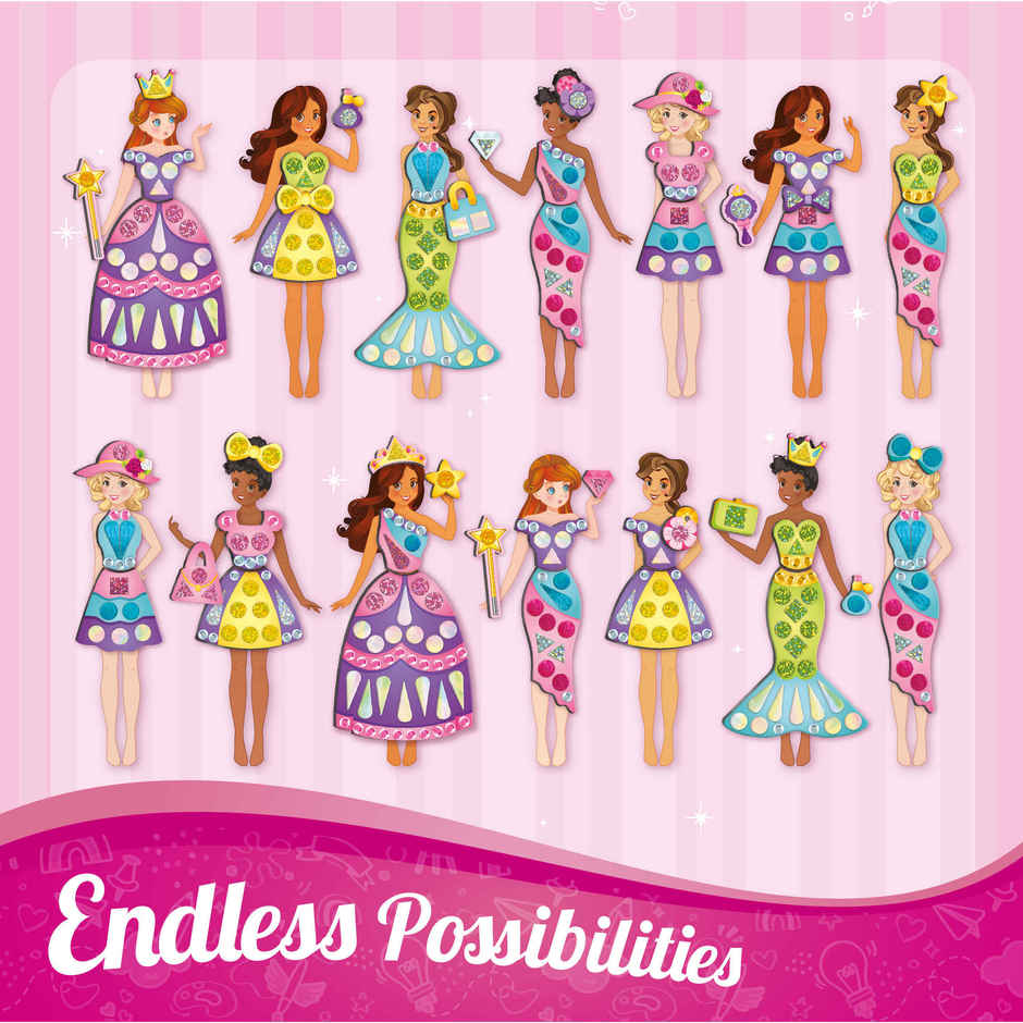 Imagimake Magnetic Dress-Up Princess Kit | Pretend Play Toy | Birthday Gift for Girls
