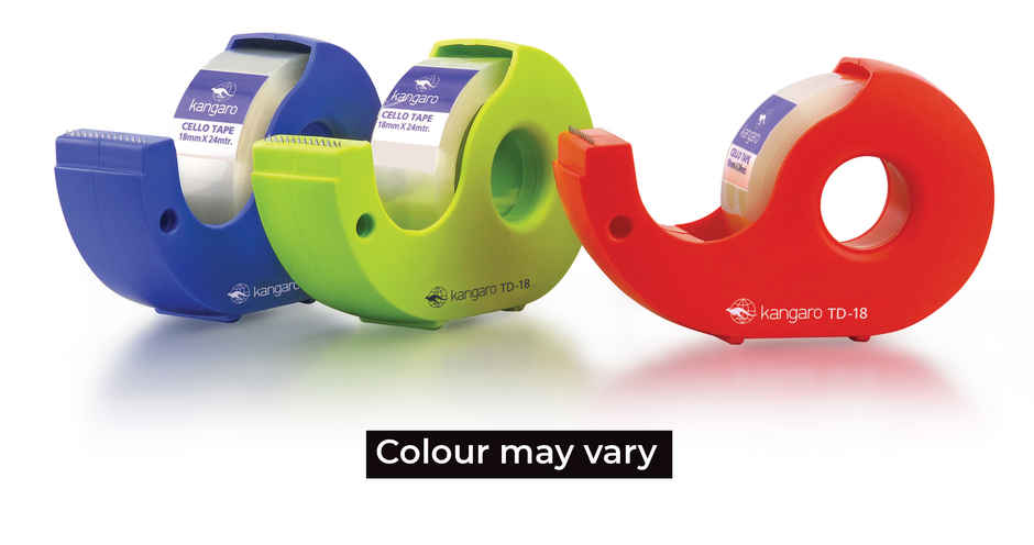 Kangaro Clear Tape with Dispenser - Assorted Design | 18 mm x 24 m