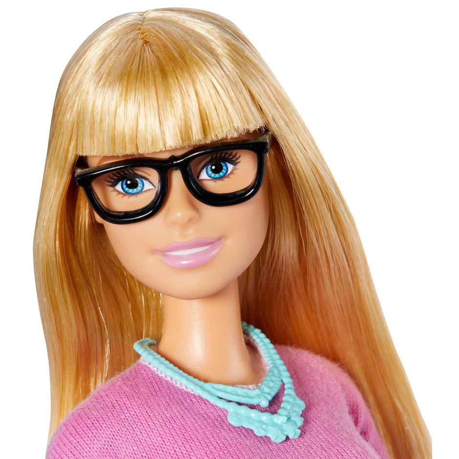 Barbie Teacher Doll - Blonde| With 10 Teaching Accessories| Including Spinning Globe| Laptop