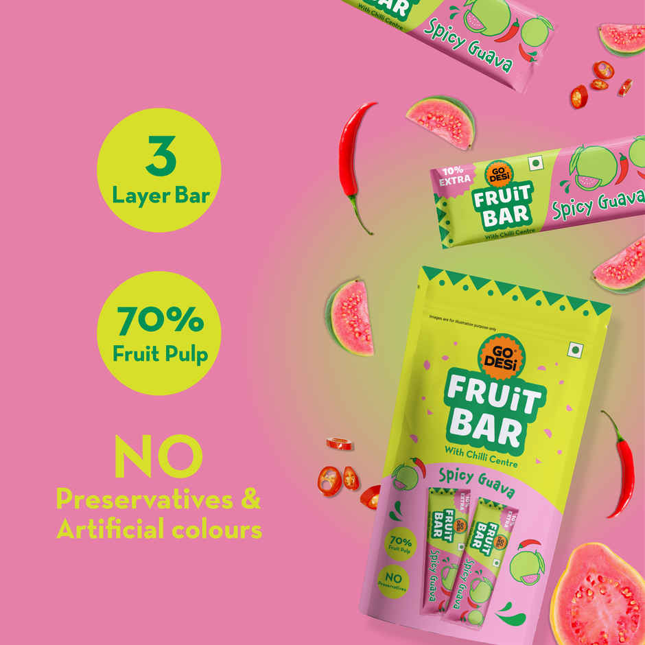 GO DESi Guava Fruti Twist Fruit Bar | Fruity & Chewy
