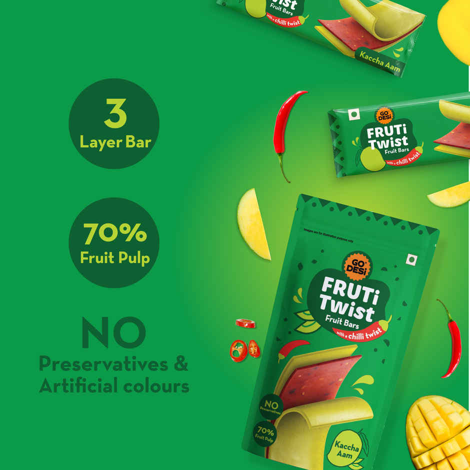 GO DESi Kaccha Aam Fruti Twist Fruit Bar