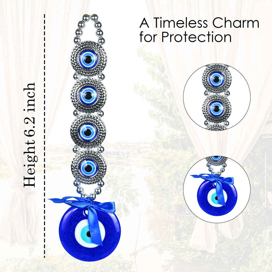 HINDCRAFT Evil Eye Wall Hanging Spiritual Good Luck Charm and Protection Decor for Home and Office