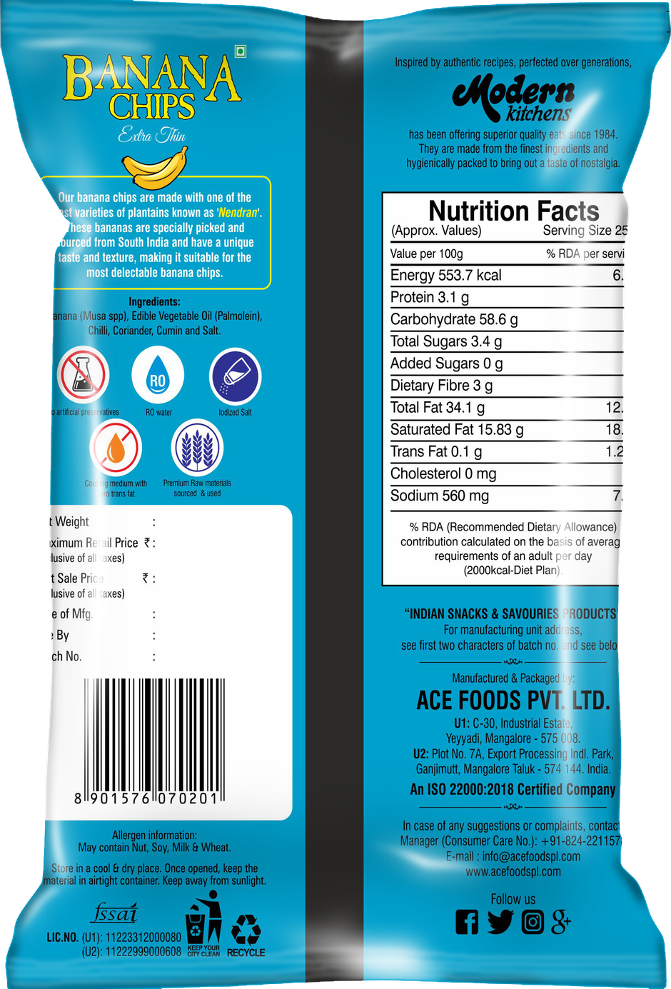 Modern Kitchens Banana Chips Spicy | Crispy & Tangy