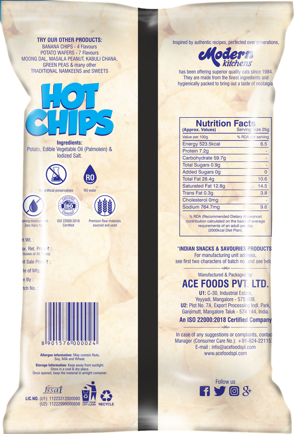 Modern Kitchens Hot Chips Salted Combo