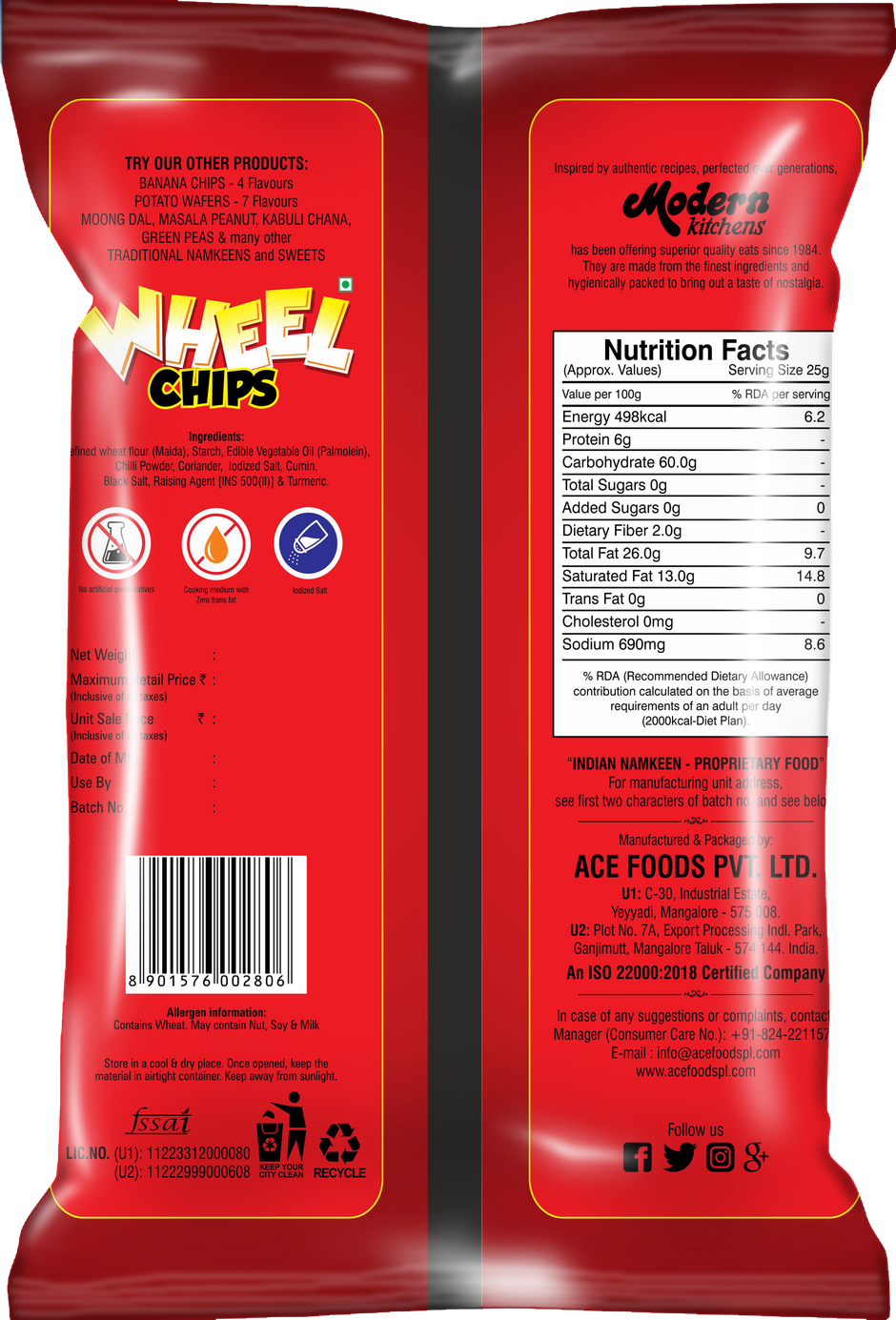 Modern Kitchen Wheel Chips | Crispy Fryums Snack